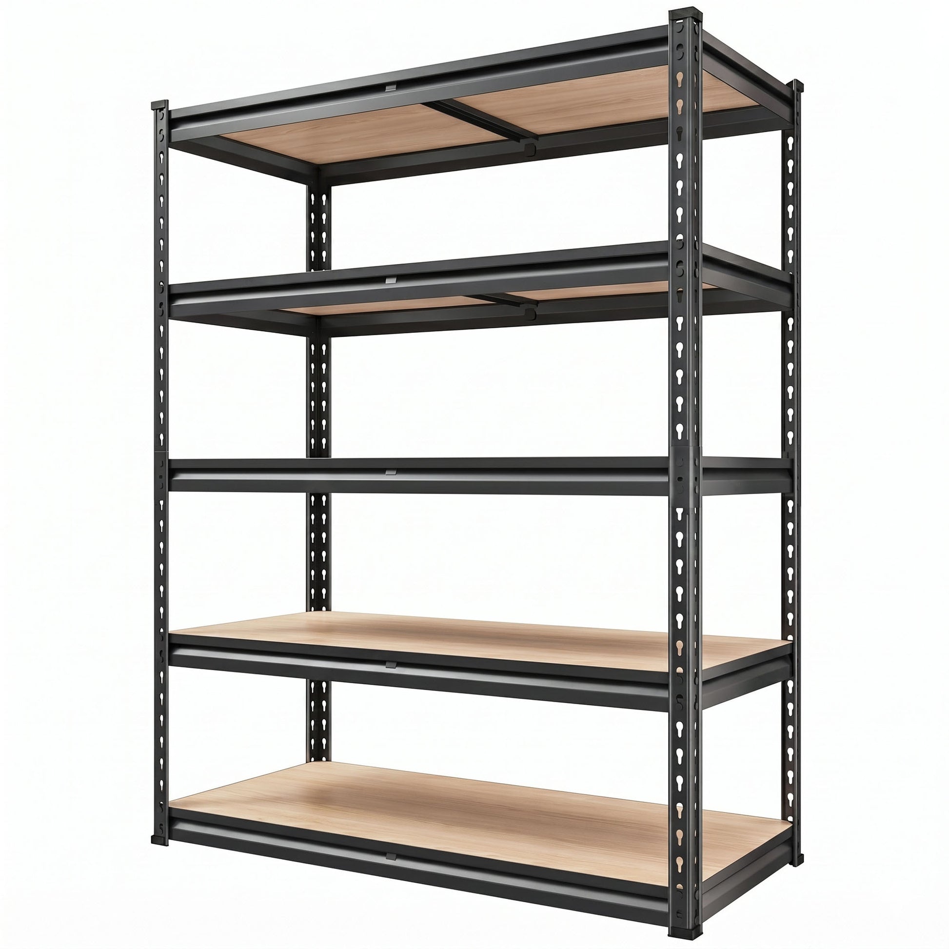RigidSpan 5 - Tier Adjustable Metal Shelving Unit – Black, 72" x 35.5" x 15.8" - RigidSpan