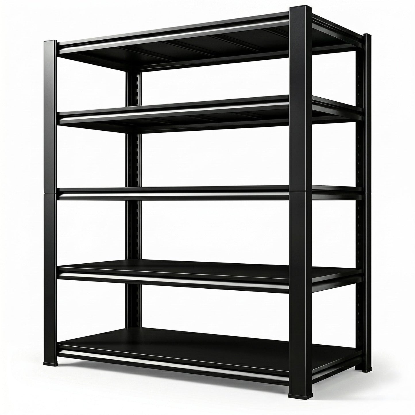 RigidSpan 5 - Tier Boltless Metal Shelving Unit – Black, 71.5 x 40 x 16 in - RigidSpan
