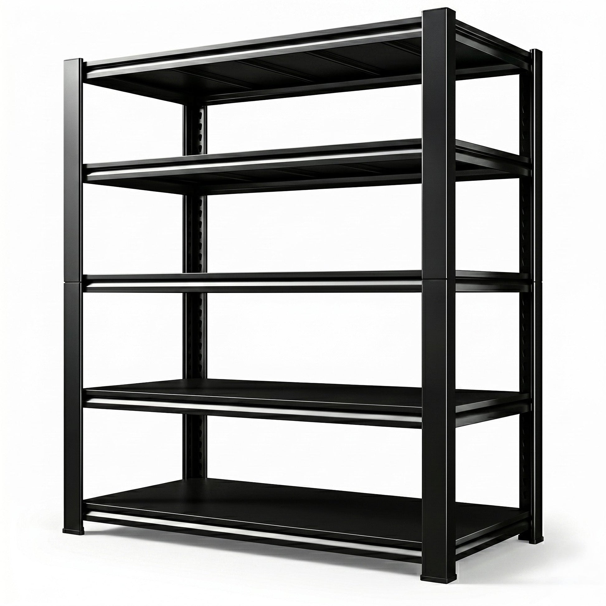 RigidSpan 5 - Tier Boltless Metal Shelving Unit – Black, 71.5 x 40 x 16 in - RigidSpan