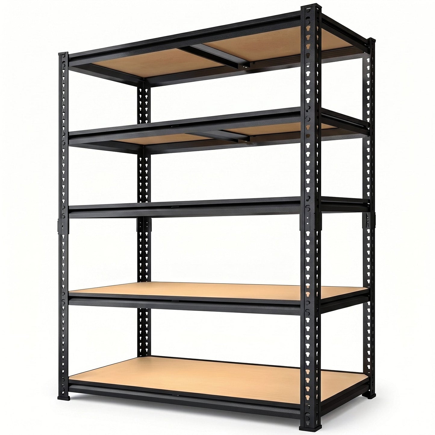 RigidSpan 5 - Tier Extra - Wide Metal Garage Shelving Unit – Black, 72 x 40 x 20 in - RigidSpan
