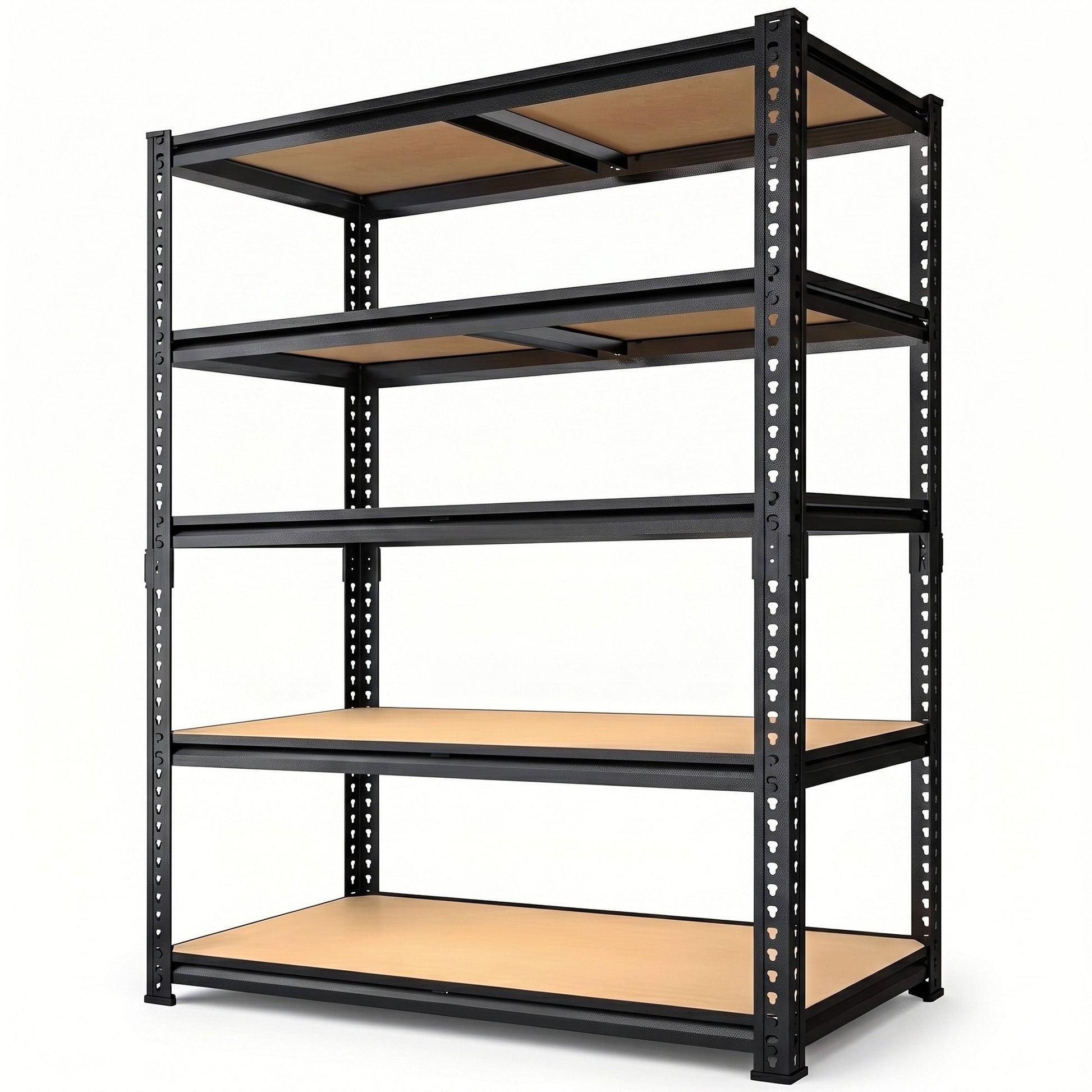 RigidSpan 5 - Tier Extra - Wide Metal Garage Shelving Unit – Black, 72 x 40 x 20 in - RigidSpan