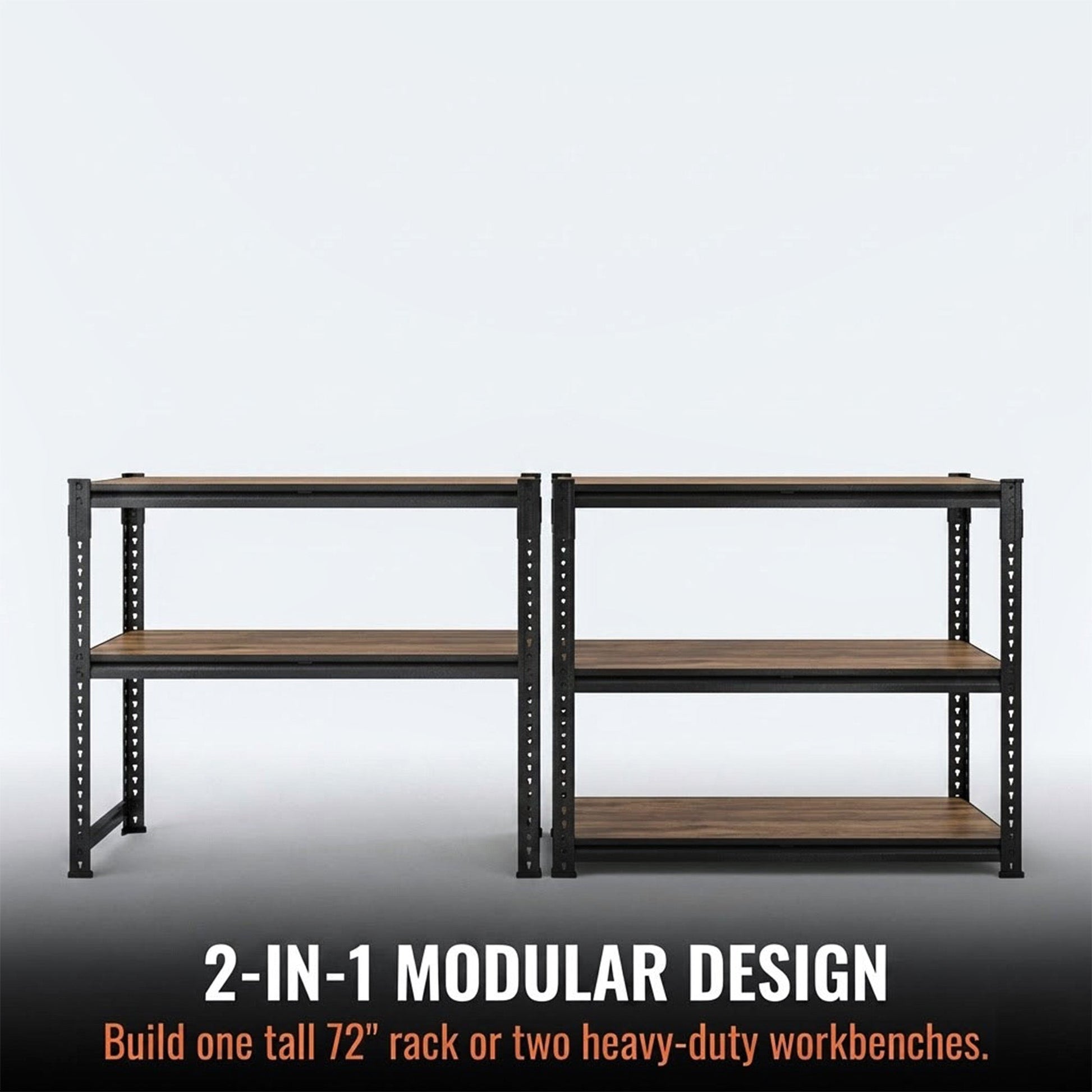 RigidSpan 5 - Tier Extra - Wide Metal Garage Shelving Unit – Black, 72 x 40 x 20 in - RigidSpan