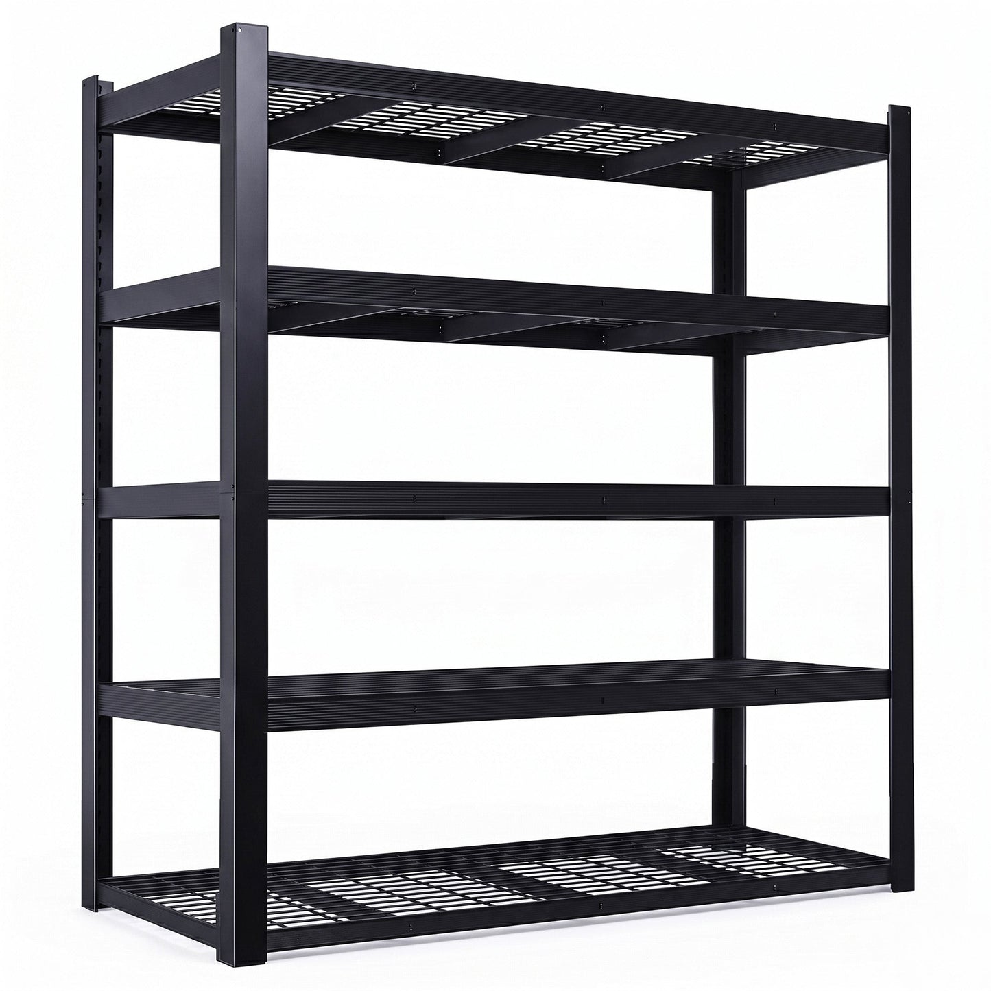 RigidSpan 5 - Tier Extra - Wide Metal Storage Rack – Black, 72 x 62 x 24 in - RigidSpan